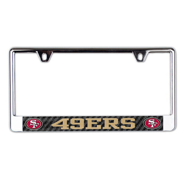 San Francisco 49ers CARBON Lic Plate Frame B/O Printed