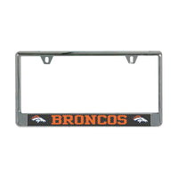Denver Broncos CARBON Lic Plate Frame B/O Printed