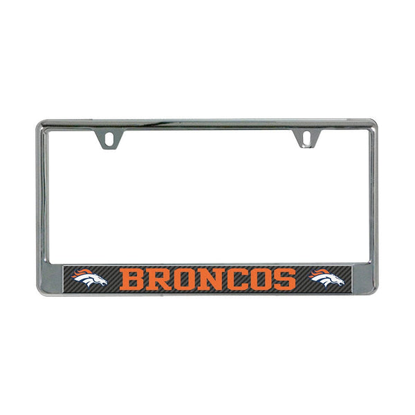 Denver Broncos CARBON Lic Plate Frame B/O Printed