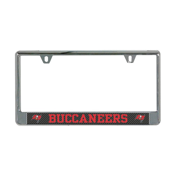 Tampa Bay Buccaneers CARBON Lic Plate Frame B/O Printed