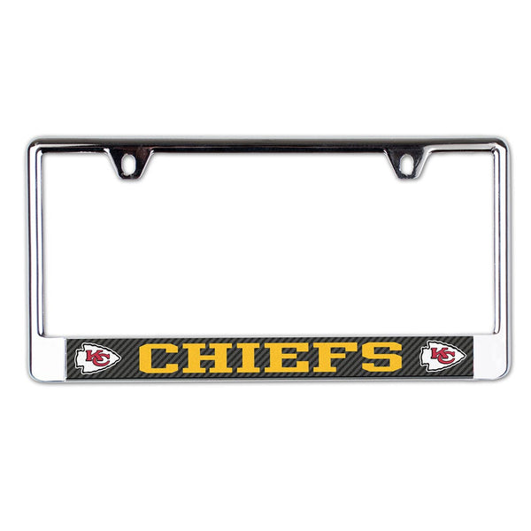 Kansas City Chiefs CARBON Lic Plate Frame B/O Printed
