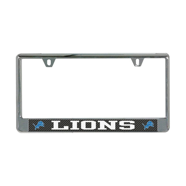 Detroit Lions CARBON Lic Plate Frame B/O Printed
