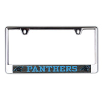 Carolina Panthers CARBON Lic Plate Frame B/O Printed