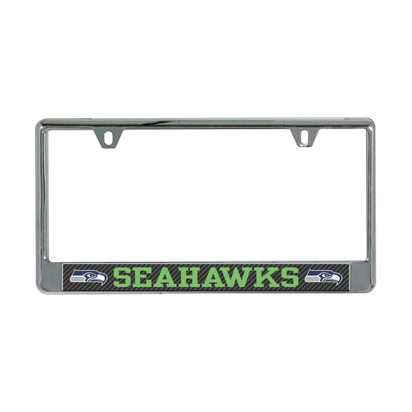 Seattle Seahawks CARBON Lic Plate Frame B/O Printed