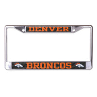 Denver Broncos CARBON Lic Plt Frame S/L Printed