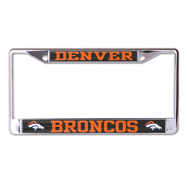 Denver Broncos CARBON Lic Plt Frame S/L Printed