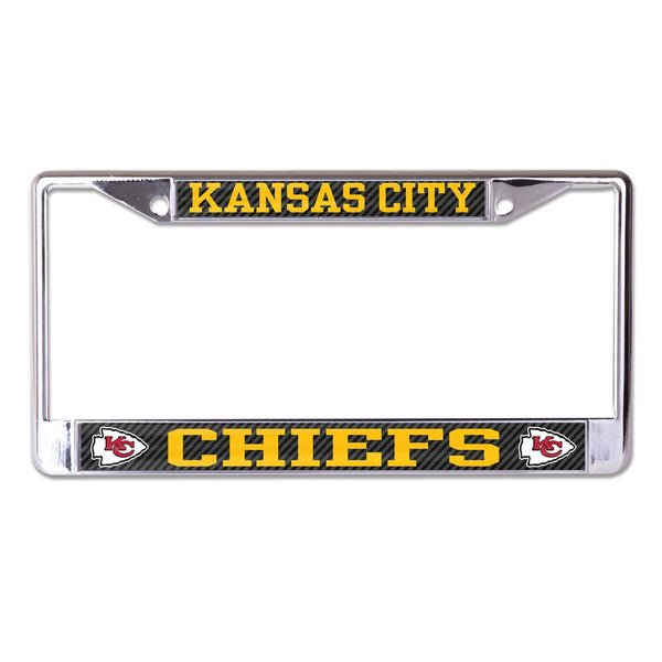 Kansas City Chiefs CARBON Lic Plt Frame S/L Printed