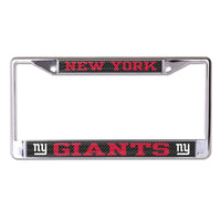 New York Giants CARBON Lic Plt Frame S/L Printed