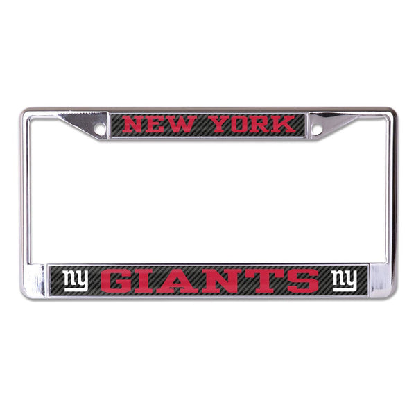 New York Giants CARBON Lic Plt Frame S/L Printed