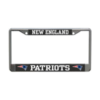 New England Patriots CARBON Lic Plt Frame S/L Printed