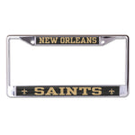 New Orleans Saints CARBON Lic Plt Frame S/L Printed