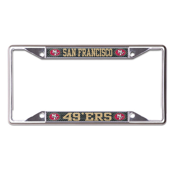 San Francisco 49ers CARBON Lic Plt Frame S/S Printed