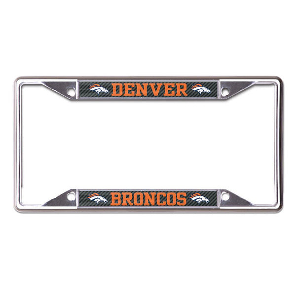 Denver Broncos CARBON Lic Plt Frame S/S Printed