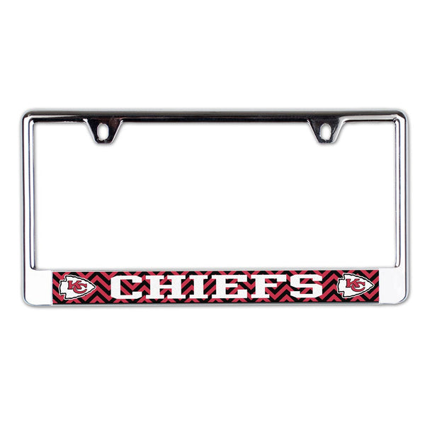 Kansas City Chiefs CHEVRON Lic Plate Frame B/O Printed