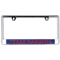 Texas Rangers GLITTER Lic Plate Frame B/O Printed