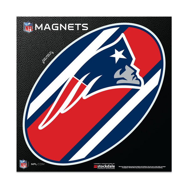 New England Patriots STRIPES Outdoor Magnets 6" x 6"