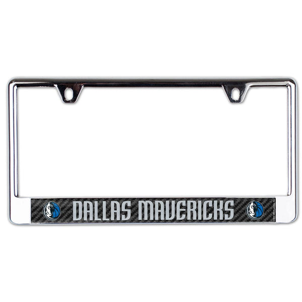 Dallas Mavericks CARBON Lic Plate Frame B/O Printed