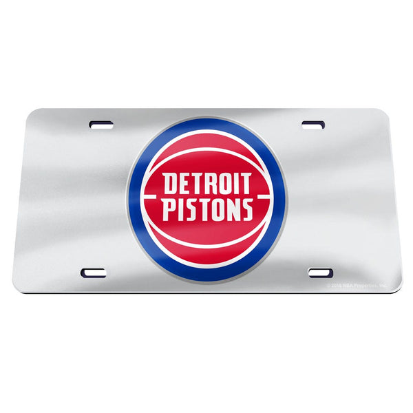 Detroit Pistons SILVER Specialty Acrylic License Plate