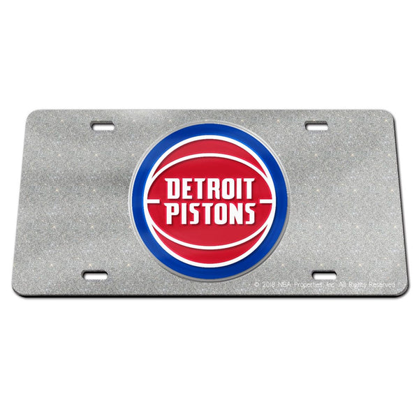 Detroit Pistons GLITTER Specialty Acrylic License Plate