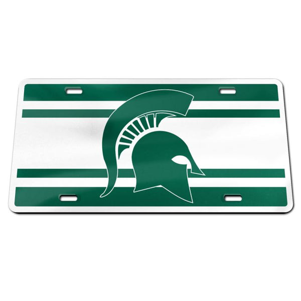 Wholesale-Michigan State Spartans STRIPES Specialty Acrylic License Plate