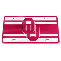 Wholesale-Oklahoma Sooners STRIPES Specialty Acrylic License Plate