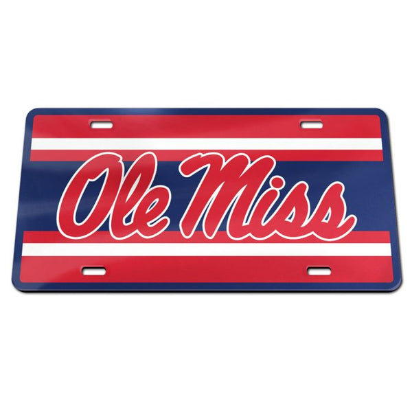 Wholesale-Ole Miss Rebels STRIPES Specialty Acrylic License Plate