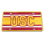 Wholesale-USC Trojans STRIPES Specialty Acrylic License Plate