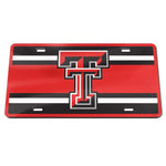 Wholesale-Texas Tech Red Raiders STRIPES Specialty Acrylic License Plate