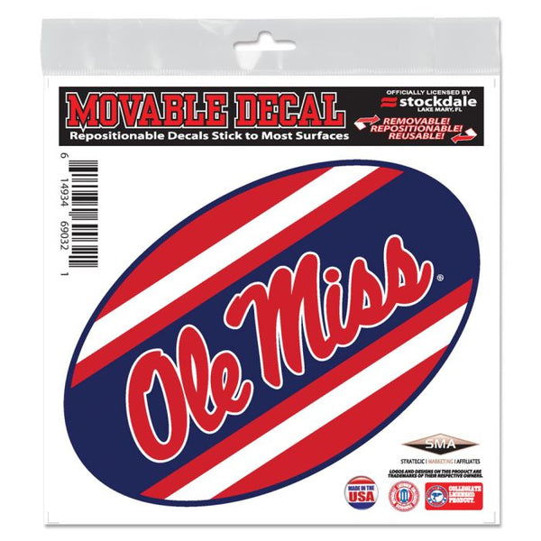 Wholesale-Ole Miss Rebels STRIPES All Surface Decal 6" x 6"