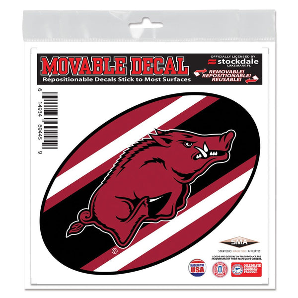 Arkansas Razorbacks STRIPES All Surface Decal 6" x 6"
