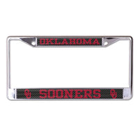 Wholesale-Oklahoma Sooners CARBON Lic Plt Frame S/L Printed