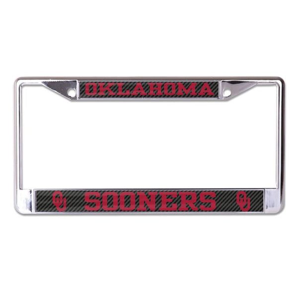 Wholesale-Oklahoma Sooners CARBON Lic Plt Frame S/L Printed