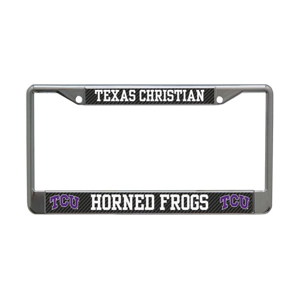 Wholesale-TCU Horned Frogs CARBON Lic Plt Frame S/L Printed