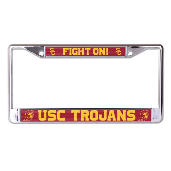 Wholesale-USC Trojans FIGHT ON! / USC TROJANS Lic Plt Frame S/L Printed