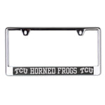 Wholesale-TCU Horned Frogs CARBON Lic Plate Frame B/O Printed