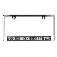 Wholesale-TCU Horned Frogs CARBON Lic Plate Frame B/O Printed