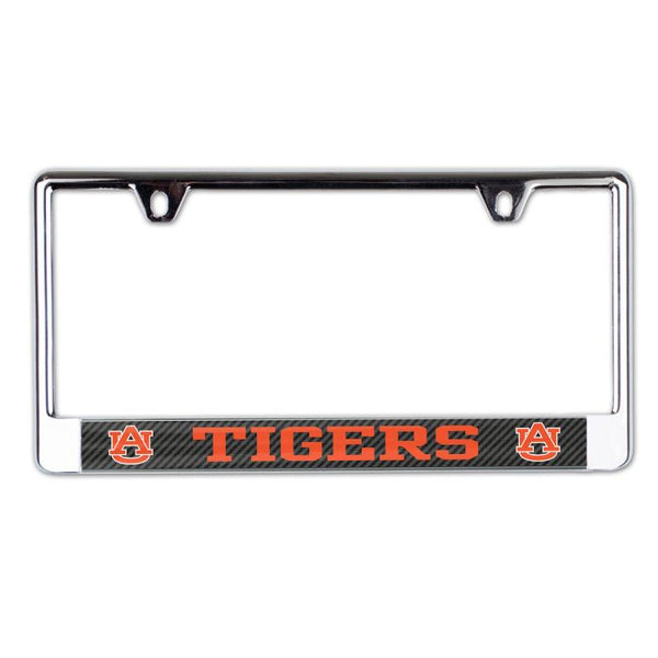 Wholesale-Auburn Tigers CARBON Lic Plate Frame B/O Printed