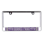 Wholesale-TCU Horned Frogs JERSEY Lic Plate Frame B/O Printed