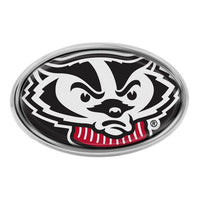 Wholesale-Wisconsin Badgers Chrome Metal Domed Emblem