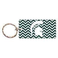 Wholesale-Michigan State Spartans CHEVRON Keychain Rectangle