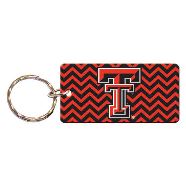 Wholesale-Texas Tech Red Raiders CHEVRON Keychain Rectangle