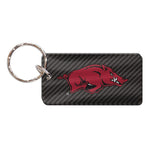 Arkansas Razorbacks CARBON Keychain Rectangle