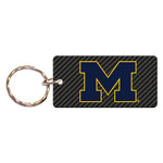 Michigan Wolverines CARBON Keychain Rectangle