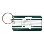 Wholesale-Michigan State Spartans STRIPES Keychain Rectangle