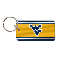 West Virginia Mountaineers STRIPES Keychain Rectangle