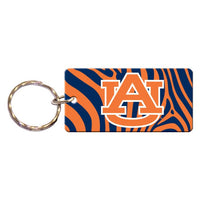 Wholesale-Auburn Tigers ZEBRA Keychain Rectangle