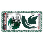 Wholesale-Michigan State Spartans License Plate Thin Frame - Plastic w/Decal