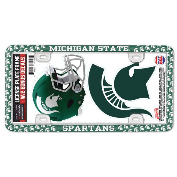 Wholesale-Michigan State Spartans License Plate Thin Frame - Plastic w/Decal