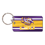 LSU Tigers STRIPES Keychain Rectangle