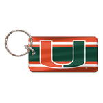 Miami Hurricanes STRIPES Keychain Rectangle